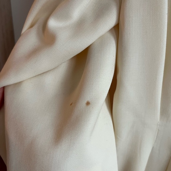 Vintage CELINE for Ira Berg Ivory Elegant Belted Long Sleeved Suit Dress WOOL 40 - Picture 12 of 15